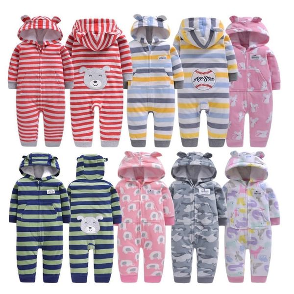 

newborn winter hoodie clothes boys girl 9m-24m boy jumpsuit christmas baby romper warm clothing for kids y200320, Blue