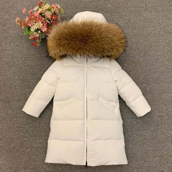 

down coat russia boys girls jacket children's long warm thick real fur, Blue;gray