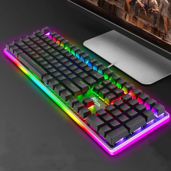 

mechanical gaming keyboard rgb backlit wired 108 keys black red blue brown switchs for game lappc