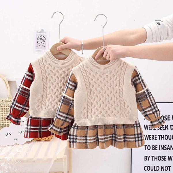 

2020 winter autumn new and children's sweater plaid round neck thick needle pullover, Blue