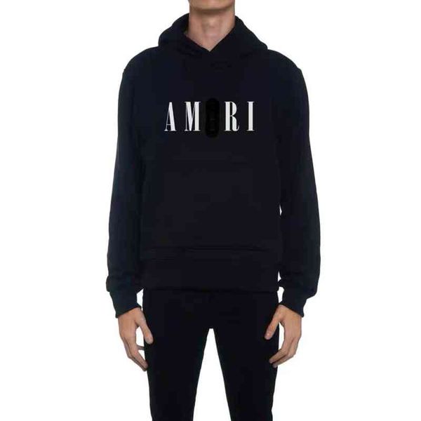 

2022 fashion brand sweaters for men and women a miri new autumn winter new alphabet printing basic men's and women's hoodie 8787#, Black