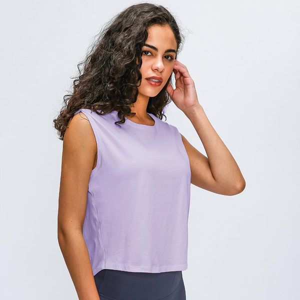 

yoga outfits heyyoga women anti-sweat loose fit running workout tank vest sportswear quick dry cotton fitness gym sport crop, White;red