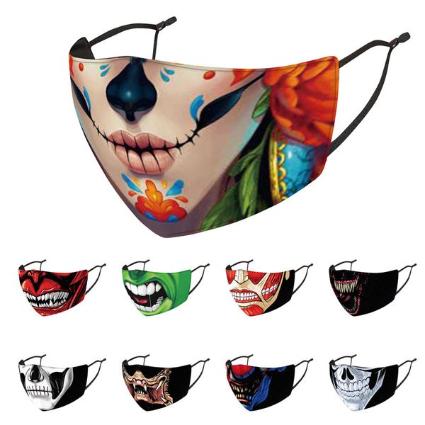 

pumpkin halloween face mask reusable 3d skull cotton face mask designer masks reusable pm2.5 carbon washable 14vk