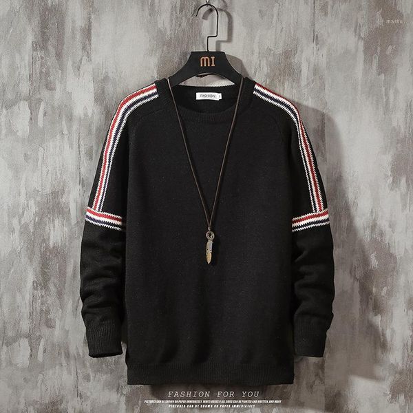 

fashion classic o-neck sweater men's oversize pull plus oversized -5xl 2020 long sleeves pullover for autumn spring winter1, White;black