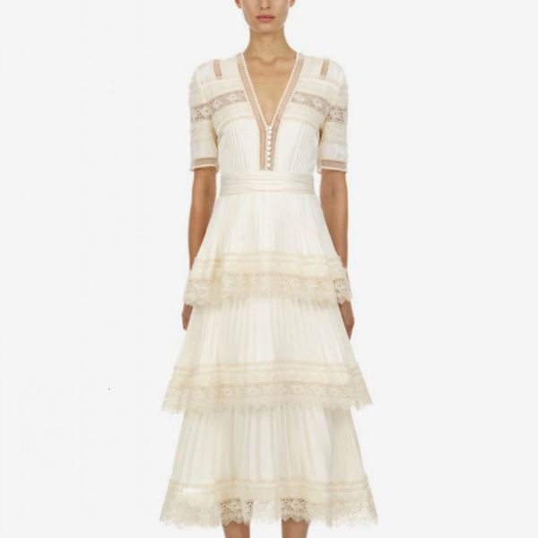

of new women maxi long summer dress 2021 designer self portrait collection dressed by the lady ruffles plissadas lace dresses 4vh3, Black;gray