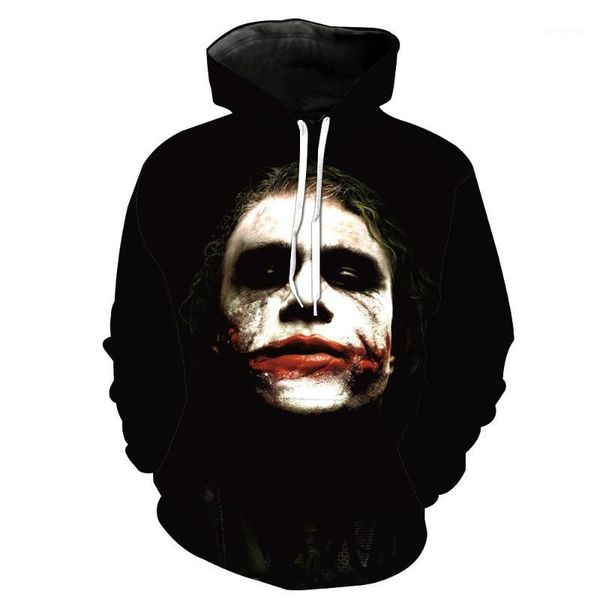 

euro-american foreign trade digital printing with hat pocket cover men's tide hat men's sanitary clothes printing blouse hoodies1, Black