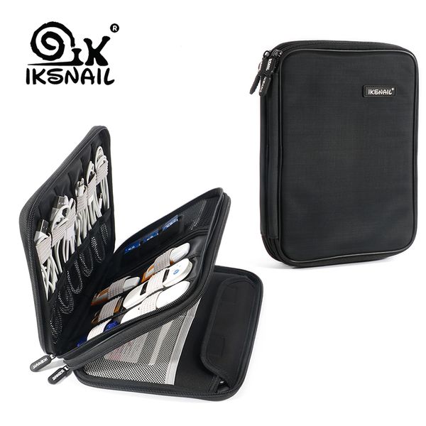 

iksnail electronics bag portable storage case for mobile phone hard drive cords usb cable charger wire organizer