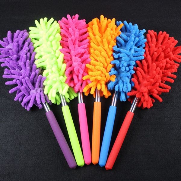 

chenille dusters scalable microfiber telescopic cleaning brush chenille soft deskhousehold cars cleaning tool 6 color hha1028