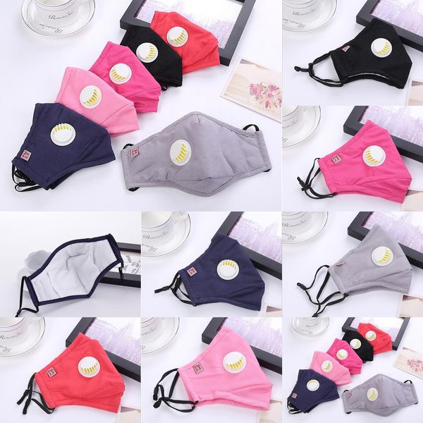 

breathing reusable aspirator face valve use various colors changeable filter pads dustproof protective cloth mask with r odr76