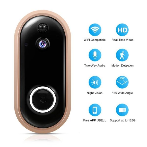 

doorbells smart wifi doorbell video visual intercom door phone 1080p 2.4ghz camera ir remote record monitoring