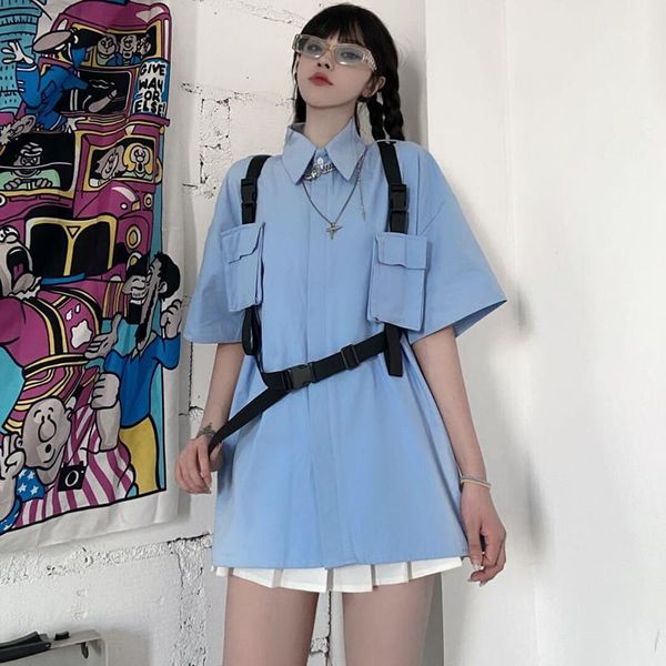 

punk style harajuku shirts blusas mujer de moda blouses summer women's clothing oversize fashion brand plus size ins1, White