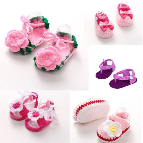 

fashion daily comfortable crib crochet casual baby girls handmade knit sock roses infant shoes hooler1