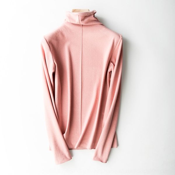 

87ypx shirt wind collar inner bottomed autumn and winter double-sided frosting with ins high tshirt basic shirtand pile long sleeve t-shi, Black