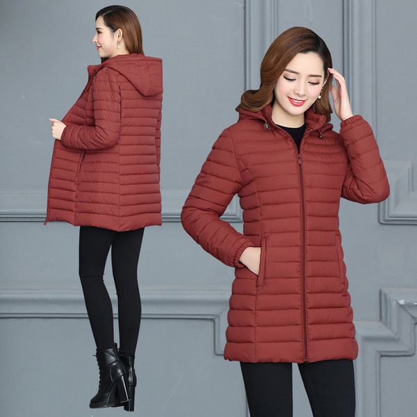 

women plus size long fashionable women's winter coat hooded warm down jacket parka, Black