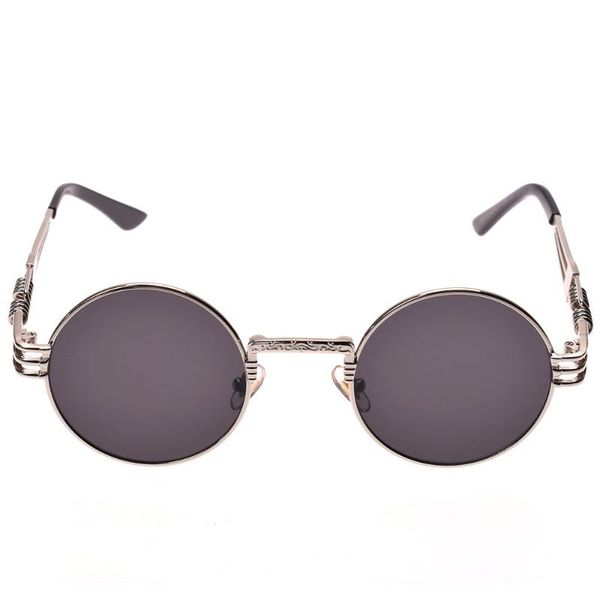 

sunglasses vintage retro gothic steampunk mirror gold and black sun glasses round circle men uv gafas de sol, White;black