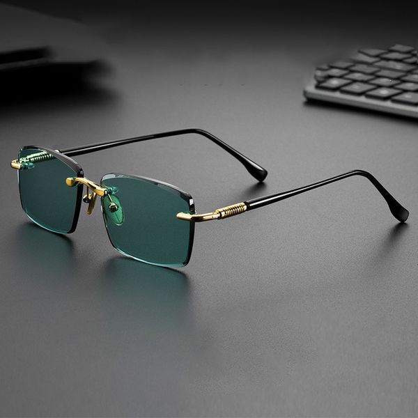 

sun glass for rimless eyewear scratch sunglasses glasses quality crystal lens men high man green anti mgcrj