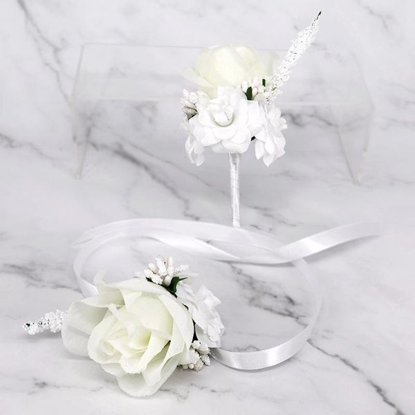 

10pcs wedding corsages and boutonnieres brooch 2020new bride groom wrist corsages artificial flowers wedding flowers