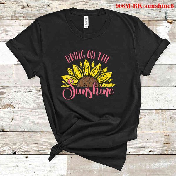 

women's hoodies & sweatshirts female fashion bring on sunlight printed t- femme hipster short sleeve female casual mujer u6ds, Black