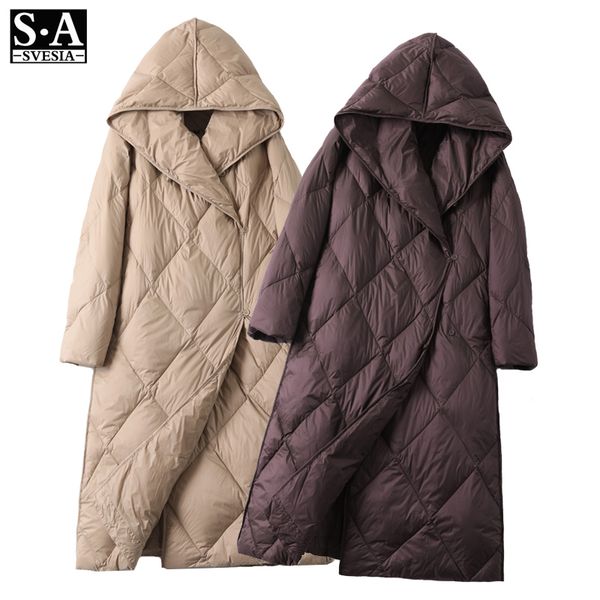 

2020 women's winter down jacket coats women light ultra long warm puffer jacket hooded down parka female outerwear clothingx1016, Black;brown