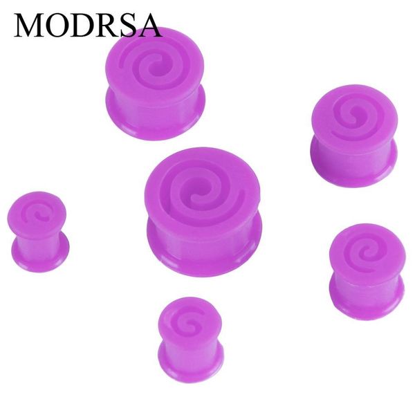

modrsa 1pair soft round sile flesh gauge 6-16mm spiral ear plugs tunnel body piercing oreja jewelry ear stretchers expander q bbyvrd, Silver