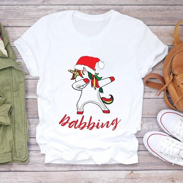 

women christmas funny 90s clothing cartoon printing holiday print lady tshirt ladies graphic t-shirts female tee t-shirt, White