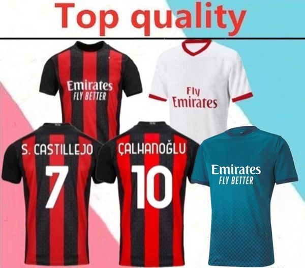 

2020 2021 ac milan soccer jersey 2020/21 ibrahimovic paqueta bennacer rebic calhanoglu men football shirt, Black;yellow