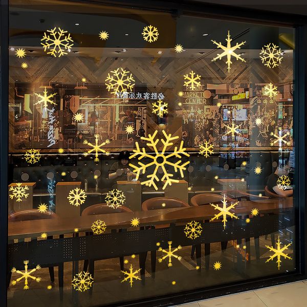 

decoration glass new decals year's christmas snowflake shop window wall stickers