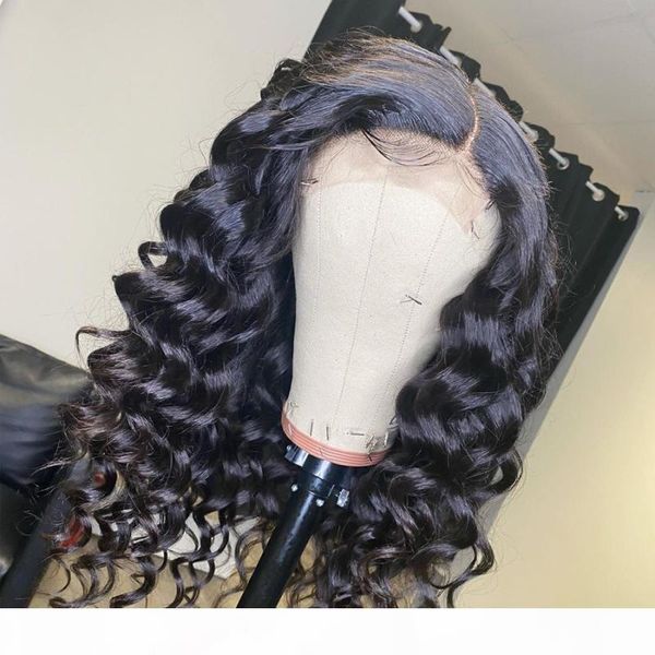 

peruvian deep loose wave pre-plucked lace frontal wig human hair wigs with baby hair human hair 13x6x1 deep part lace front wig, Black;brown