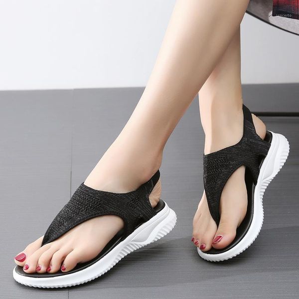 

women sandals female shoes woman summer wedge comfortable sandals ladies slip-on women sandalias1, Black