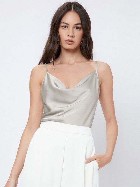 

cowl neck cami 65rs#, White