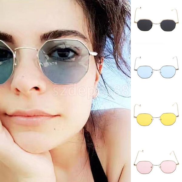 

sunglasses 4 pieces summer vintage octagon retro fashion eyeglasses, White;black