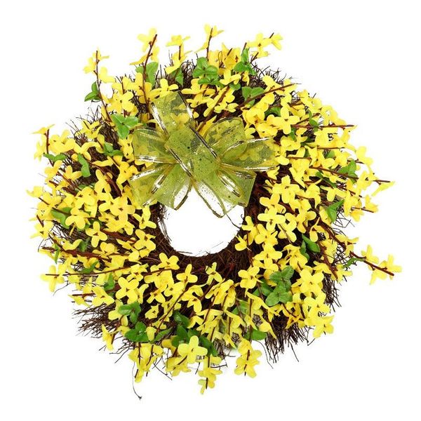 

winter jasminum wreath artificial flower wreath hanging wall door decoration for home garden party wedding