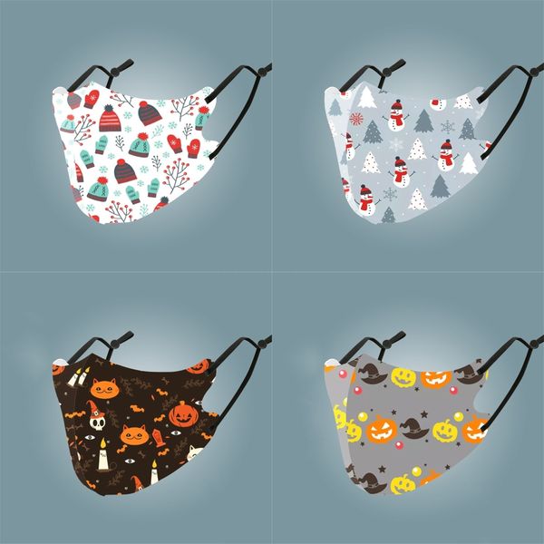 

lue print face mask earhook women cover outside fashion animal masks fabric nose clip#208, Black