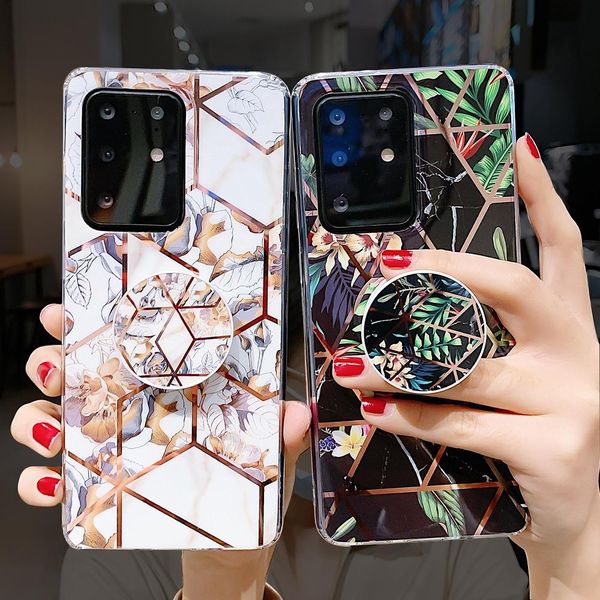 

flykylin владельца стенда покрытие цветка телефон дела для samsung galaxy a51 a71 s20 plus s20 ультра силиконовый чехол soft tpu задняя крыш