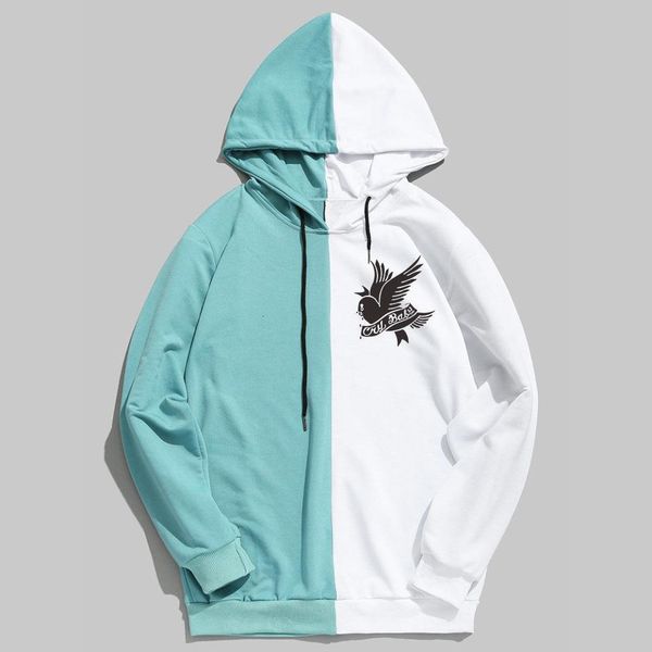 

new fashion rap hiphop sweatshirt men women funny streetwear patchwork harajuku hip hop lil peep cry baby hoodies sudaderas, Black