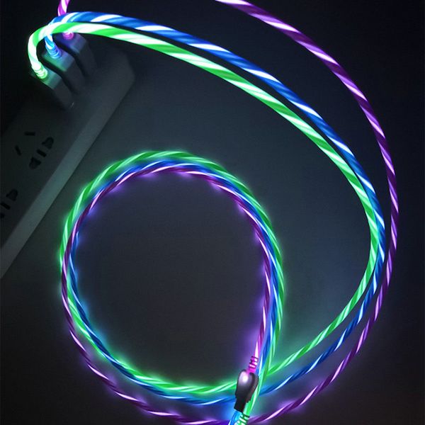 

43fgglow led rgb flowing light usb c type-c data sync charge charging cable cord