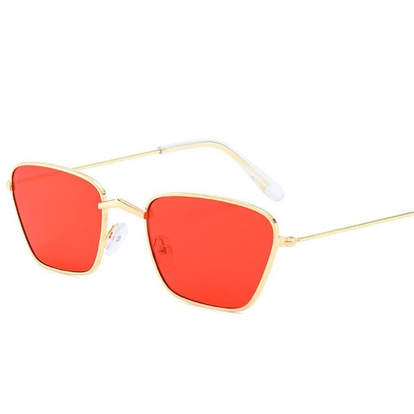 

sunglasses 2021 small frame rectangle women retro mirror metal sun glasses female vintage brand designer lunette de soleil femme, White;black