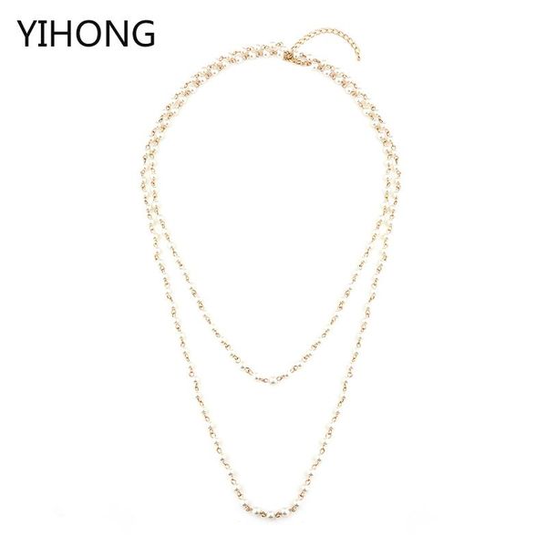 

pendant necklaces 6mm pearl size long necklace fashion for nice lady female gift casual style wear jewelry, Silver
