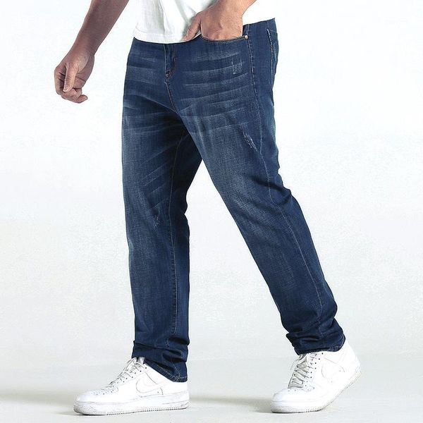 

mens high waist cotton thick classic jeans stretch black blue casual male denim pants business winter men jeans1
