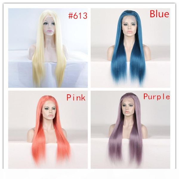 

color lace front human hair wigs for black women peruvian wigs remy straight blue orange purple honey blonde wigs preplucked with baby hair, Black;brown