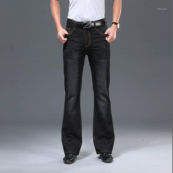 

pantalones vaqueros de pierna ancha para hombre, pantalón informal de negocios, color azul y azul claro, novedad, primavera, oto1, Blue