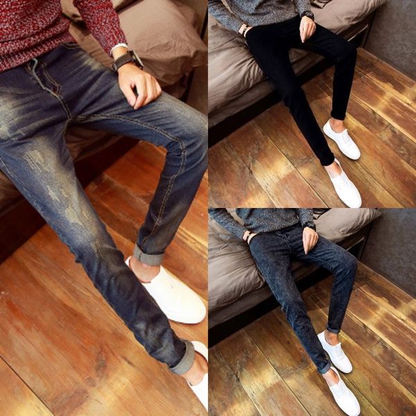 

pxvl0 spring casual jeansjeans elastic jeansjeans men's and slim youth korean fashion new casual simple pants pants nu1wy, Blue