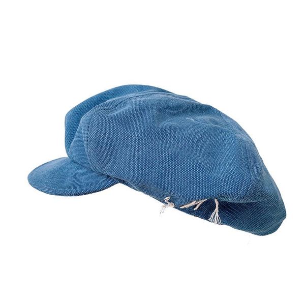 

2021 new spring painter hat female japanese lady cloud hat beret autumn retro cotton linen newsboy octagonal, Blue;gray