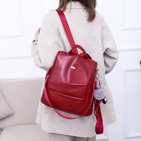 

2020 new backpack female travel bag multi soft backpack pu women bag bookbag women