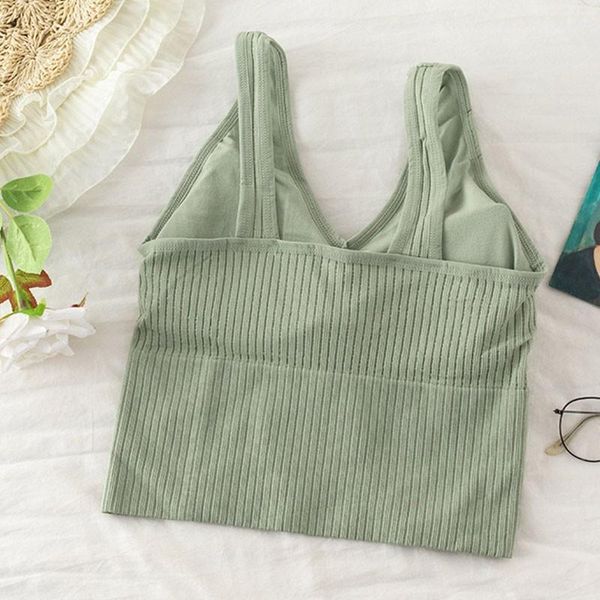 

women beautiful back camisoles v-neck gathered sports fitness tanks solid color knitted bottoming vest tank for women1, Black;white
