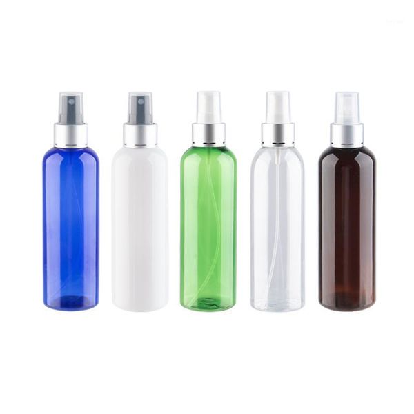 

storage bottles & jars plastic mist sprayer pump bottle with silver aluminum collar spray perfume 200cc 200ml palstic containers pet1
