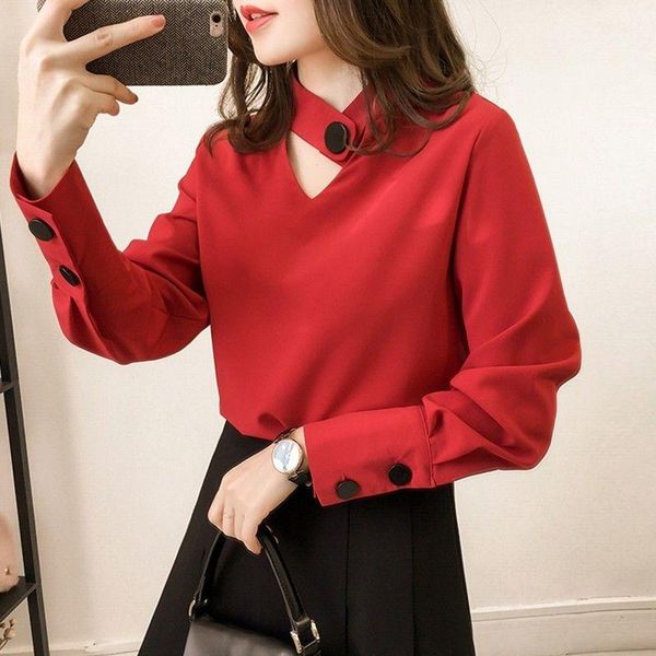 

new women spring autumn style blouses women casual long sleeve slim thin shirts plus size solid blusas df3326, White