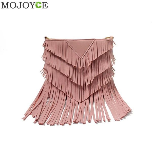 

women pu leather shoulder bags fashion fringe tassel women messenger bags vintage crossbody shoulder bag envelope handbag 2020