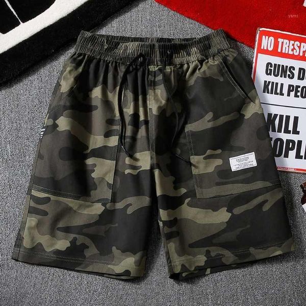 

camouflage mens shorts summer casual cotton fashion camo men short elastic waistband bermuda beachshort pantalones cortos hombre1, White;black