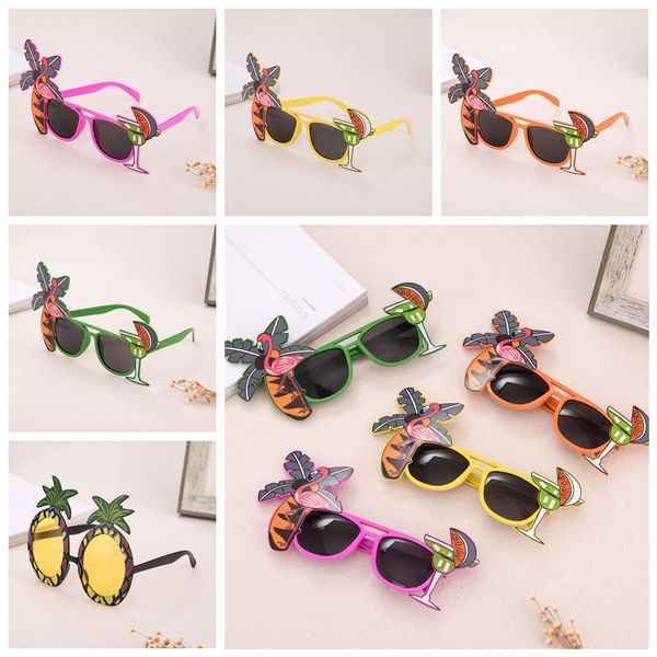

party glasses pineapple hawaiian beach beer sunglasses flamingo cosplay night stage fancy dress up eyewear mas, Blue